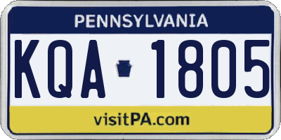 PA license plate KQA1805