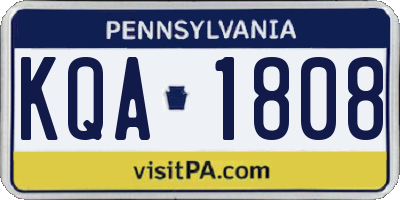 PA license plate KQA1808