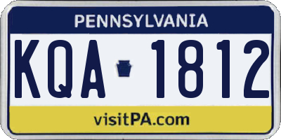PA license plate KQA1812