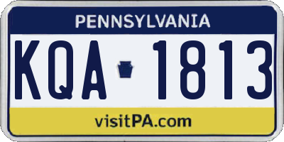 PA license plate KQA1813