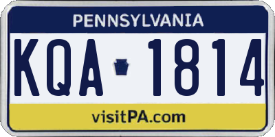PA license plate KQA1814