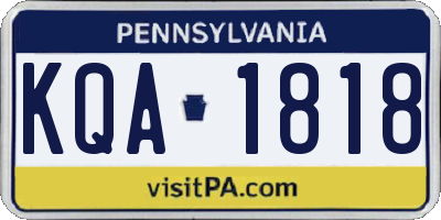 PA license plate KQA1818