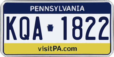 PA license plate KQA1822