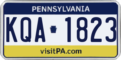 PA license plate KQA1823