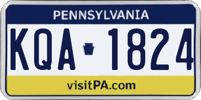PA license plate KQA1824