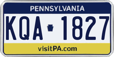 PA license plate KQA1827