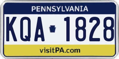 PA license plate KQA1828