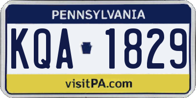 PA license plate KQA1829