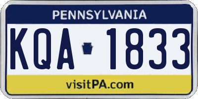 PA license plate KQA1833