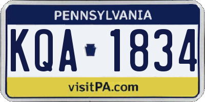PA license plate KQA1834