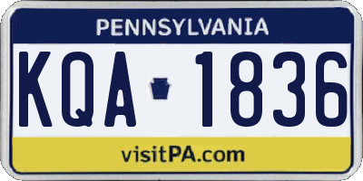 PA license plate KQA1836