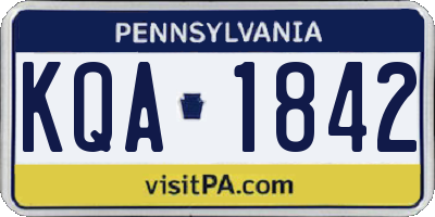 PA license plate KQA1842