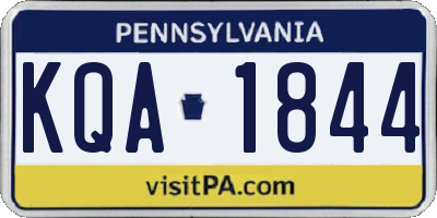 PA license plate KQA1844