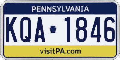 PA license plate KQA1846