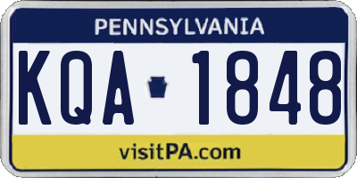 PA license plate KQA1848