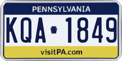 PA license plate KQA1849