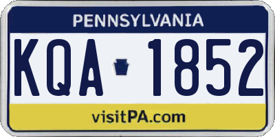 PA license plate KQA1852