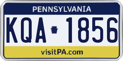 PA license plate KQA1856