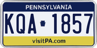 PA license plate KQA1857