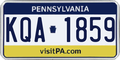 PA license plate KQA1859