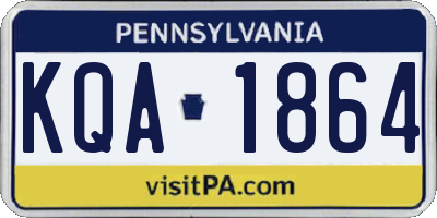 PA license plate KQA1864