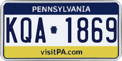 PA license plate KQA1869
