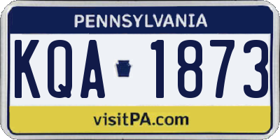 PA license plate KQA1873