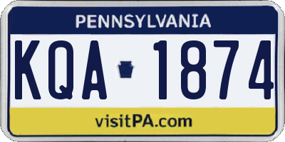 PA license plate KQA1874