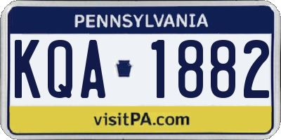 PA license plate KQA1882