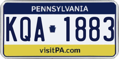PA license plate KQA1883