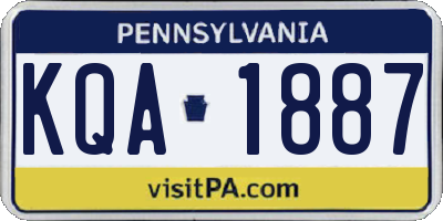 PA license plate KQA1887