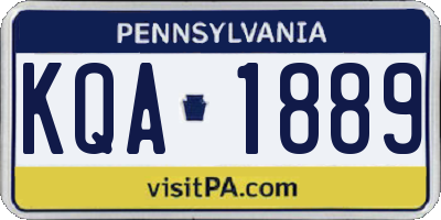 PA license plate KQA1889