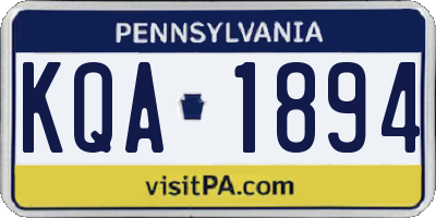 PA license plate KQA1894