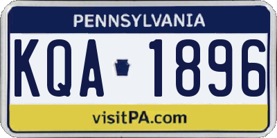 PA license plate KQA1896