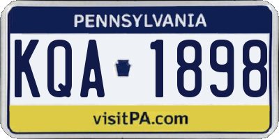 PA license plate KQA1898