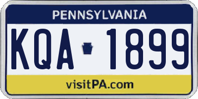 PA license plate KQA1899