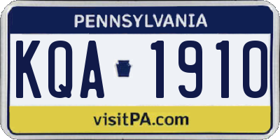 PA license plate KQA1910