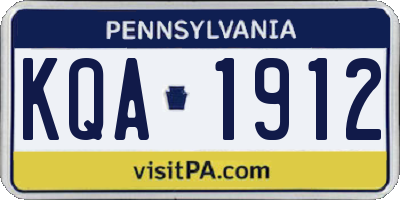 PA license plate KQA1912