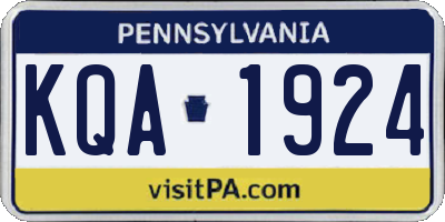 PA license plate KQA1924