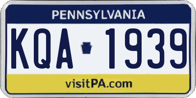 PA license plate KQA1939