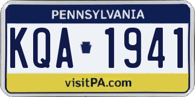PA license plate KQA1941