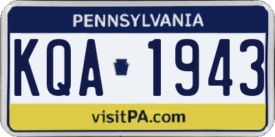 PA license plate KQA1943