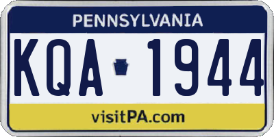 PA license plate KQA1944