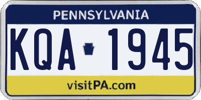 PA license plate KQA1945