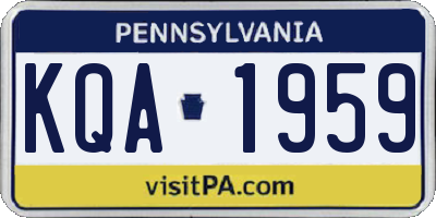 PA license plate KQA1959