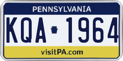 PA license plate KQA1964