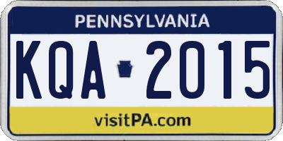PA license plate KQA2015