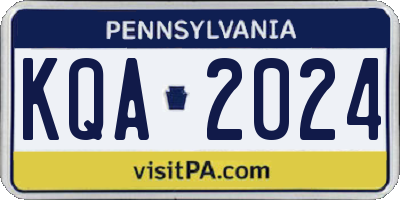 PA license plate KQA2024
