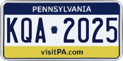 PA license plate KQA2025