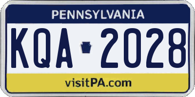 PA license plate KQA2028